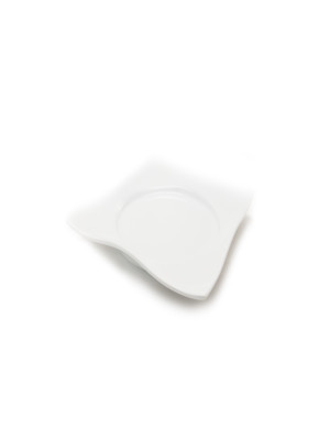 8" White Wave Edge Plate