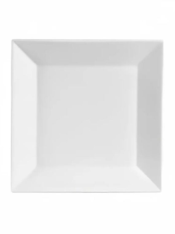 5" White DKE Squared Plate