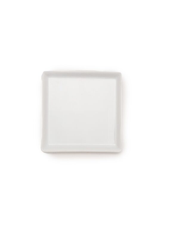 4"x4" White Square Thin Rim Plate
