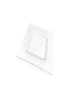 12" Glass Inset Square Plate