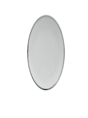 White Silver Rim Dinner Plate