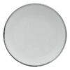 White Silver Rim Dinner Plate