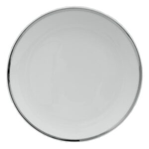 White Silver Rim Dinner Plate