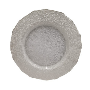 ND Pearl White Rim Clear Center Charger