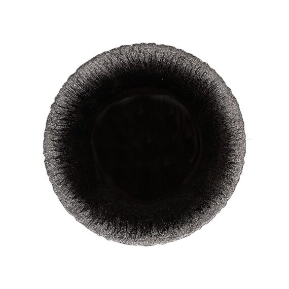 Silver Glitter Black Charger