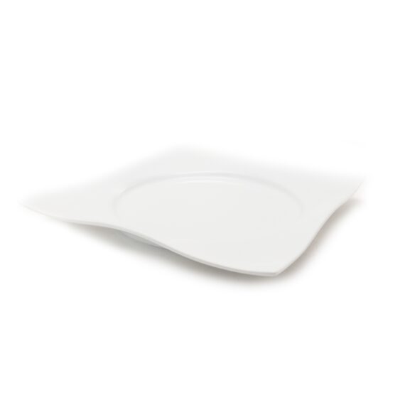 8" White Wave Edge Plate
