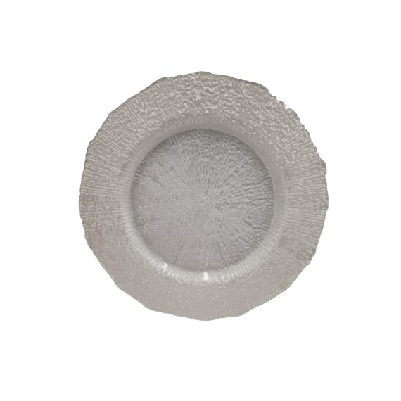 ND Pearl White Rim Clear Center Charger