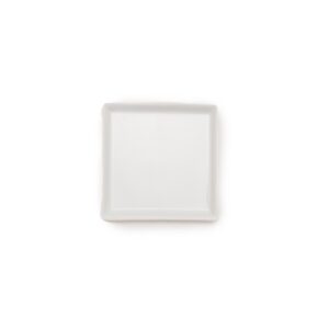 4"x4" White Square Thin Rim Plate
