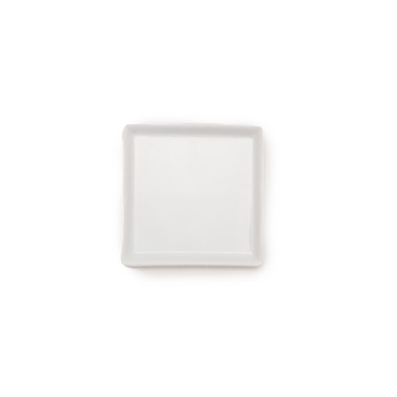 4"x4" White Square Thin Rim Plate
