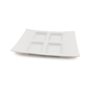 White 4 Section Sauce Tray