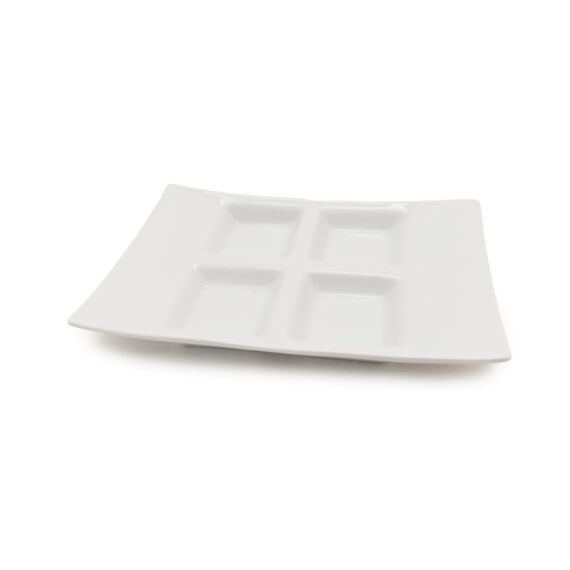 White 4 Section Sauce Tray
