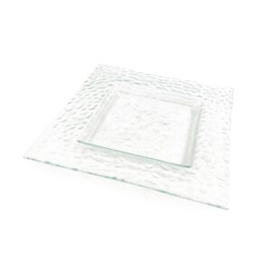 10" Glass Inset Square Plate