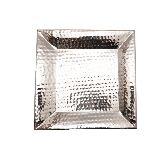 Shallow Hammered Chrome Tray