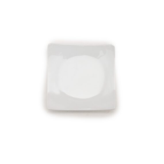 3" White Square Plate
